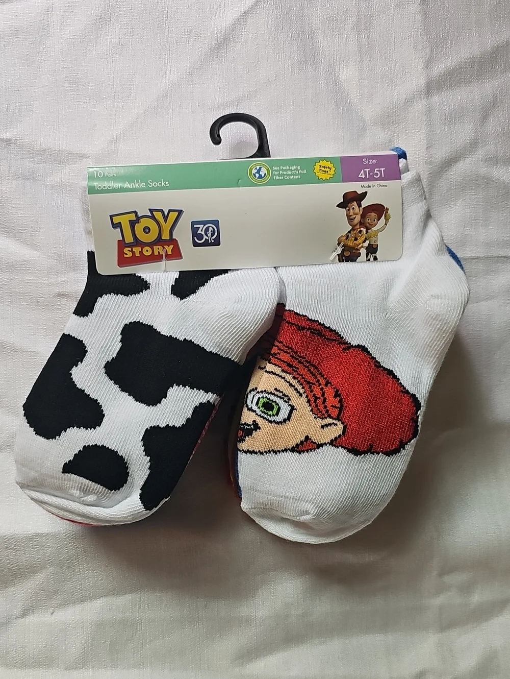 Disney-Toy Story Toddler Size 4T-5T Ankle Socks 10 Pairs Multicolor New